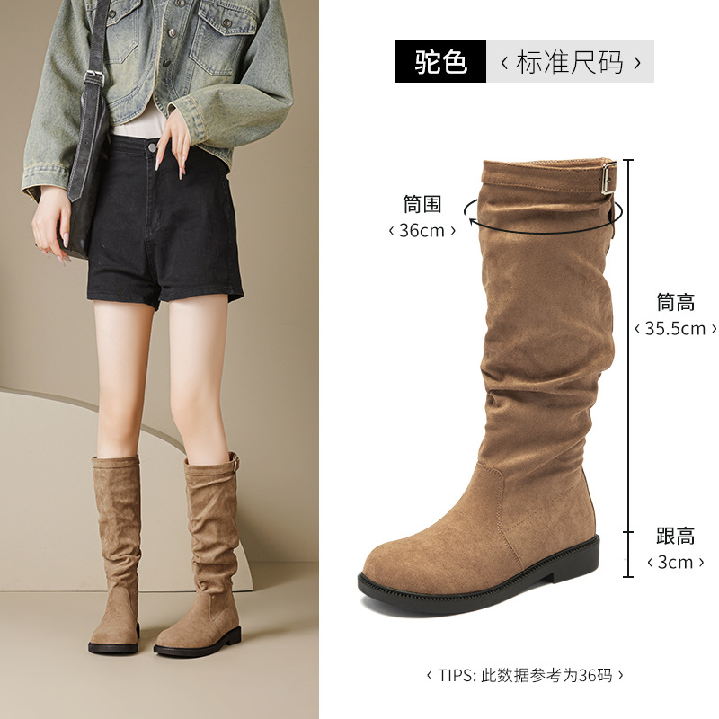 Botas de caballero negras de estilo inglés de otoño 2026 para mujeres. botas de montar retro.