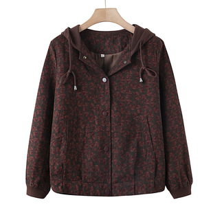 Middle-Aged Mother's Hooded Autumn Coat, Middle-Aged and Elderly High-End Tops, Grandma's Clothing, Versatile Slimming Clothes