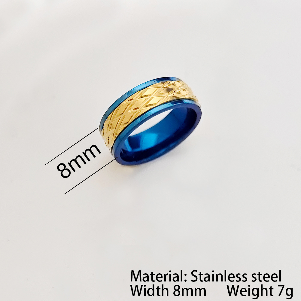 10g Weight Simple Style Classic Style Geometric Titanium Steel Unisex Rings Men Signet Rings