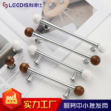 厂家直销法式柜门把手衣柜门抽屉中古风胡桃木圆球新中式小拉手