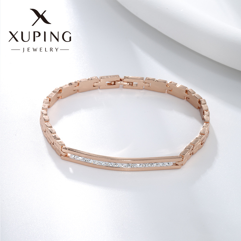 Xuping joyería de moda trapezoidal diamantes pulsera de aleación de cobre comercio exterior personalidad punk alta sensación joyería al por mayor mujeres