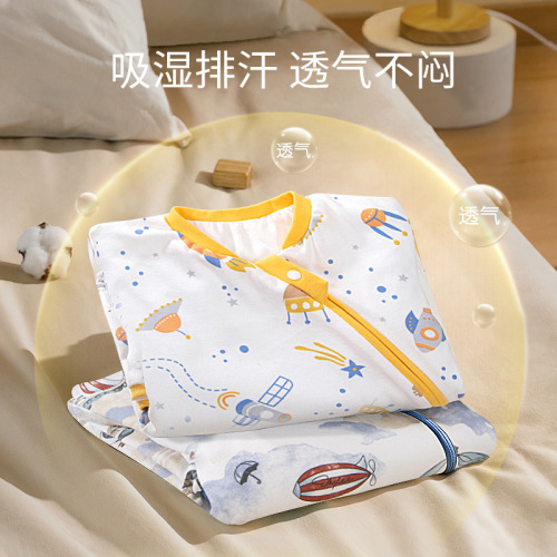 Biduole baby sleeping bag spring, summer and autumn all-in-one pure cotton four-season universal children's anti-kick quilt thin baby sleeping bag