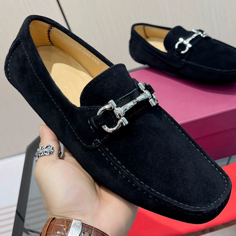 Мужские туфли-лоферы из натуральной кожи, европейский дизайн класса люкс, 2025 года, мягкая подошва, удобные, без застежек.