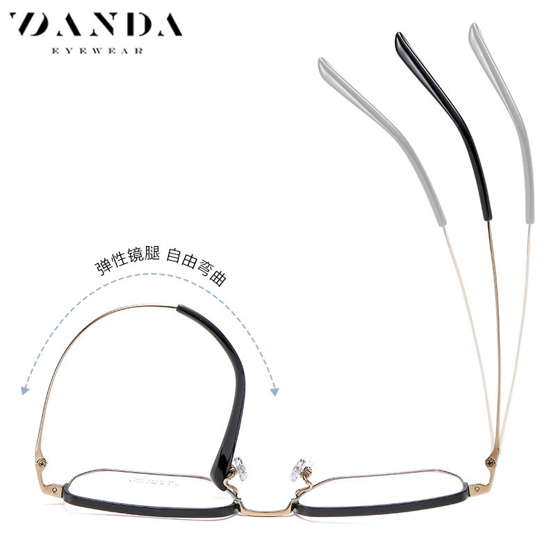 2022 nuevo marco de gafas de titanio puro YJ2030 moda multilateral Kick-off artesanía gafas marco IP plating gafas