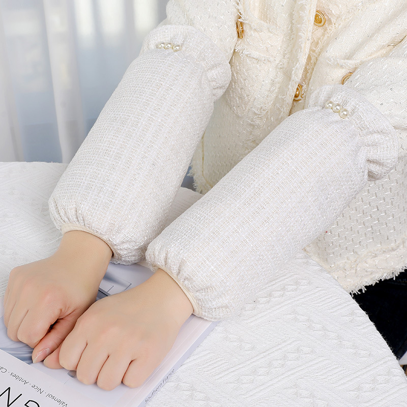 Otoño y invierno oficina de trabajo pequeña manga de viento de fragancia para mujeres lindas mangas de estudiantes de moda chaqueta de plumón protectoras mangas de manga