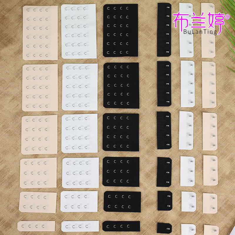 Seamless adhesive bra cloth hook manufacturers various sizes adhesive underwear back buckle four rows bra matching buckle