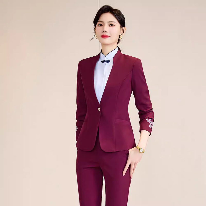 Wholesale New Autumn Clothing, Temperament Women's Suits, Professional Suits, Hotel Front Desk Uniforms, Restaurant Customer Service Staff Uniforms