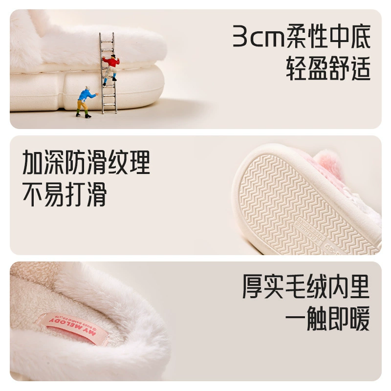 Winter slippers, plush warm lining, TPR sole, EU sizes 36–41