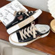 Bear canvas shoes for women 2023 Summer new low-top casual board shoes flat Korean style fashionable all-match half slippers