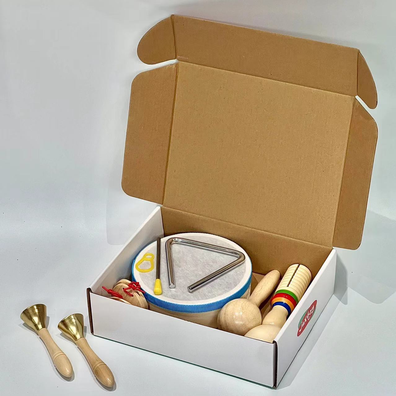 Artesanías de madera instrumentos de percusión niños jardín de infantes ayuda musical huevo de arena juguete conjunto de instrumentos musicales al por mayor