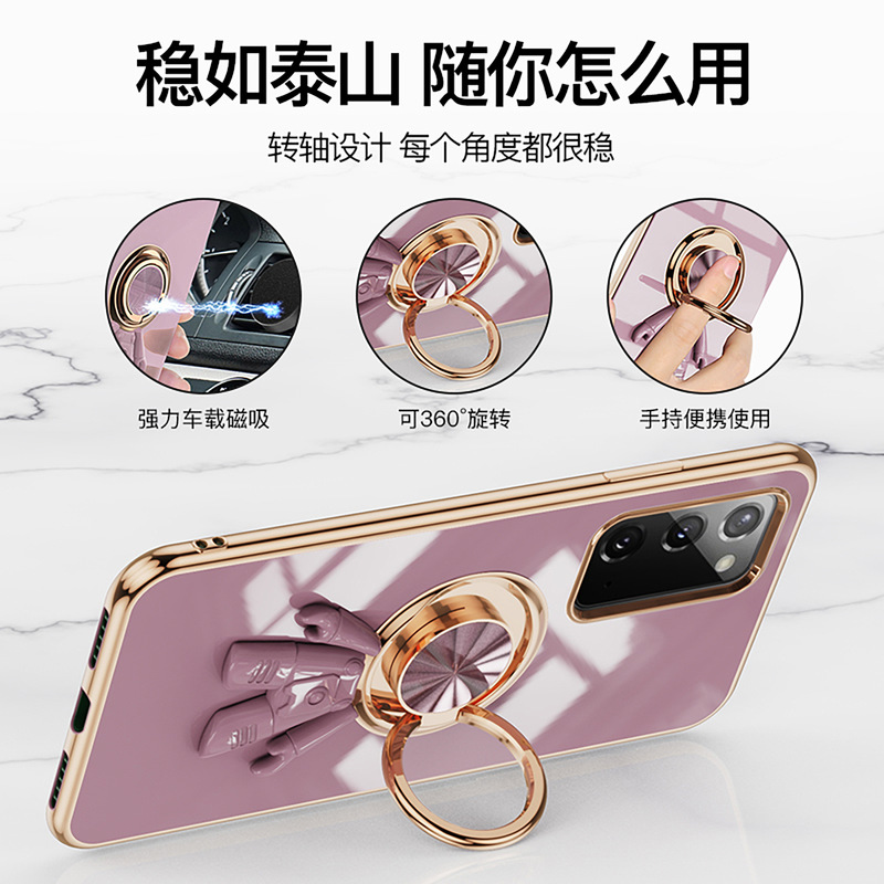 For Samsung Galaxy Note20 Phone Case Note10P/9 Spaceman Ring Silicone Electroplated Protective Cover