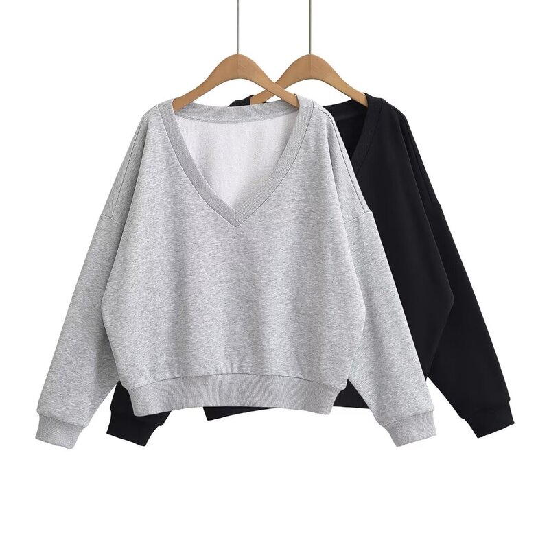 Autumn New American Loose Lazy Style off-the-shoulder Elegant Casual Big V Neck Long Sleeve Sweater Batman Autumn New American Loose Lazy Style off-the-shoulder Elegant Casual Big V Neck Long Sleeve Sweater Batman