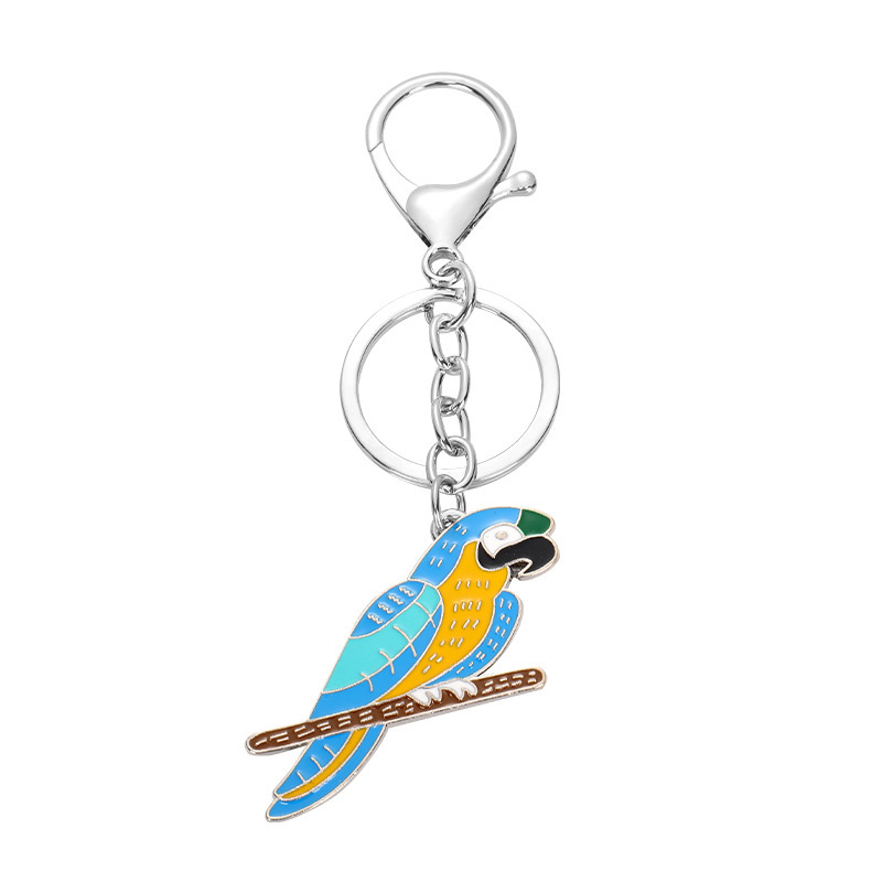 Metal Crafts Creative Keychain Pigeon Parrot Butterfly Hedgehog Lizard Animal Keychain Pendant LOGO