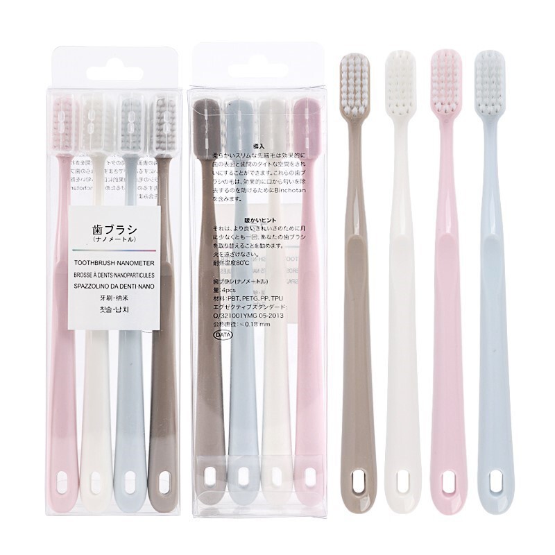 健康ブランド日本式マカロン歯ブラシ4本入成人家庭用ソフト毛歯ブラシメーカー現物卸売り|undefined