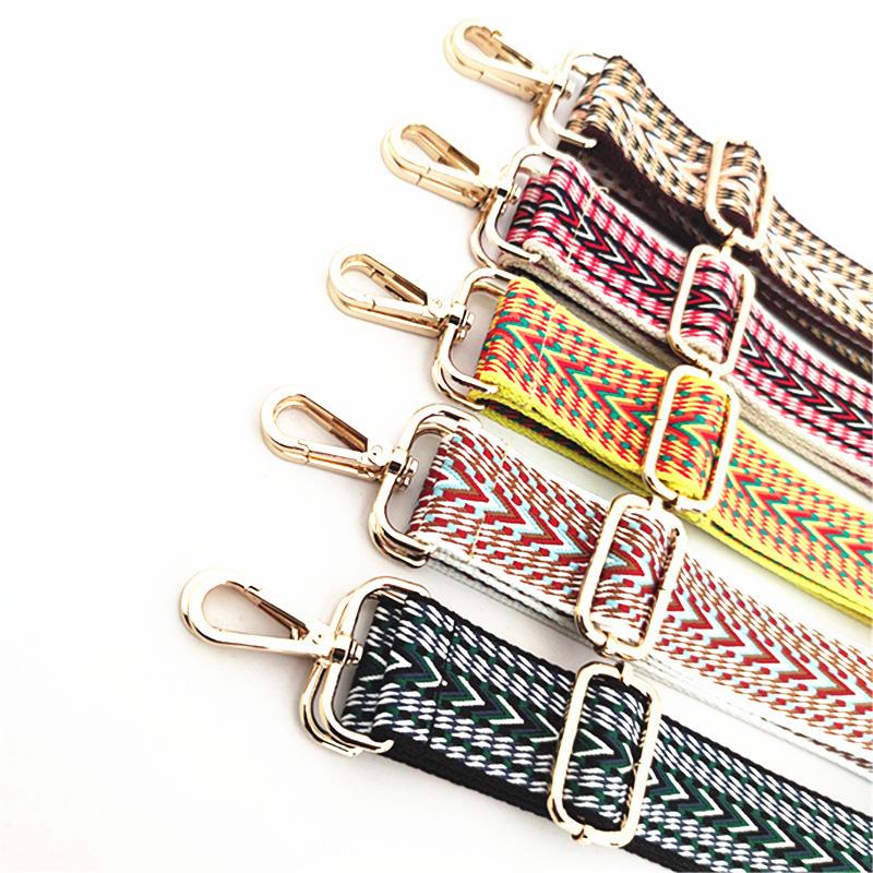 Cotton Webbing Color Block Bag Strap display picture 6