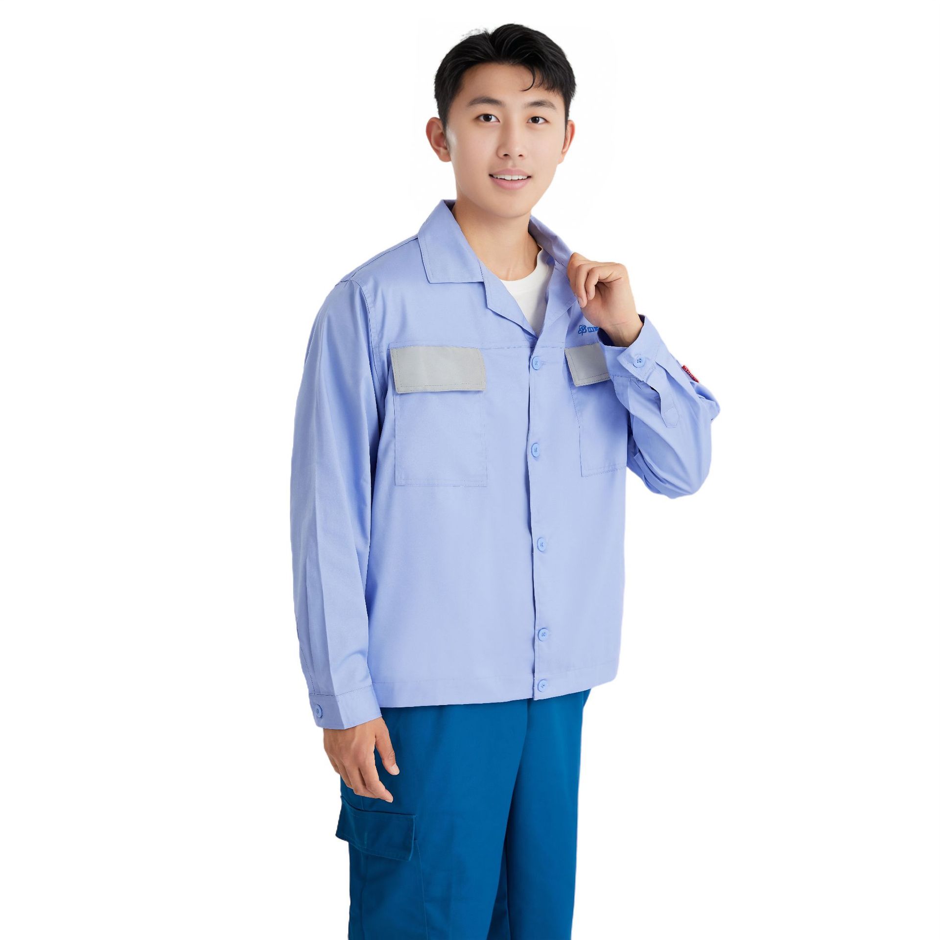 China Nuclear Huaxing Summer Spring and Autumn Long Sleeve Work Clothes suit New Tooling Workshop Factory Clothing Wear-resistant Labor Safety Clothing