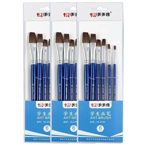 Tiantianlian 0748 Wolf Hair Mixing Brush Gouache Oil Brush Set 6 Set Brush Paint