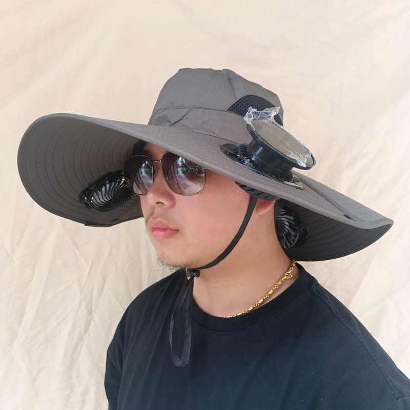 夏ソーラーファンキャップ屋外登山 + USB 充電サンシェード帽子大人の釣り帽子ファン付き日焼け止め帽子|undefined