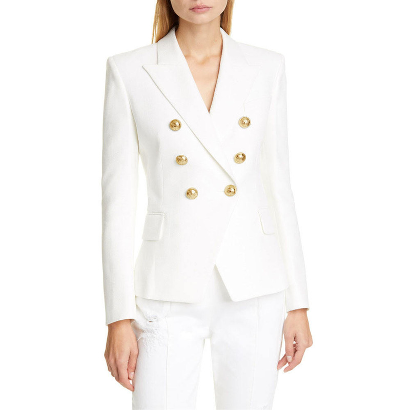 2021 New Double-Breasted Suit, Solid Color European and American Style Suit, Multi-Color Slim Fit, Elegant Commuter Blazer for Women