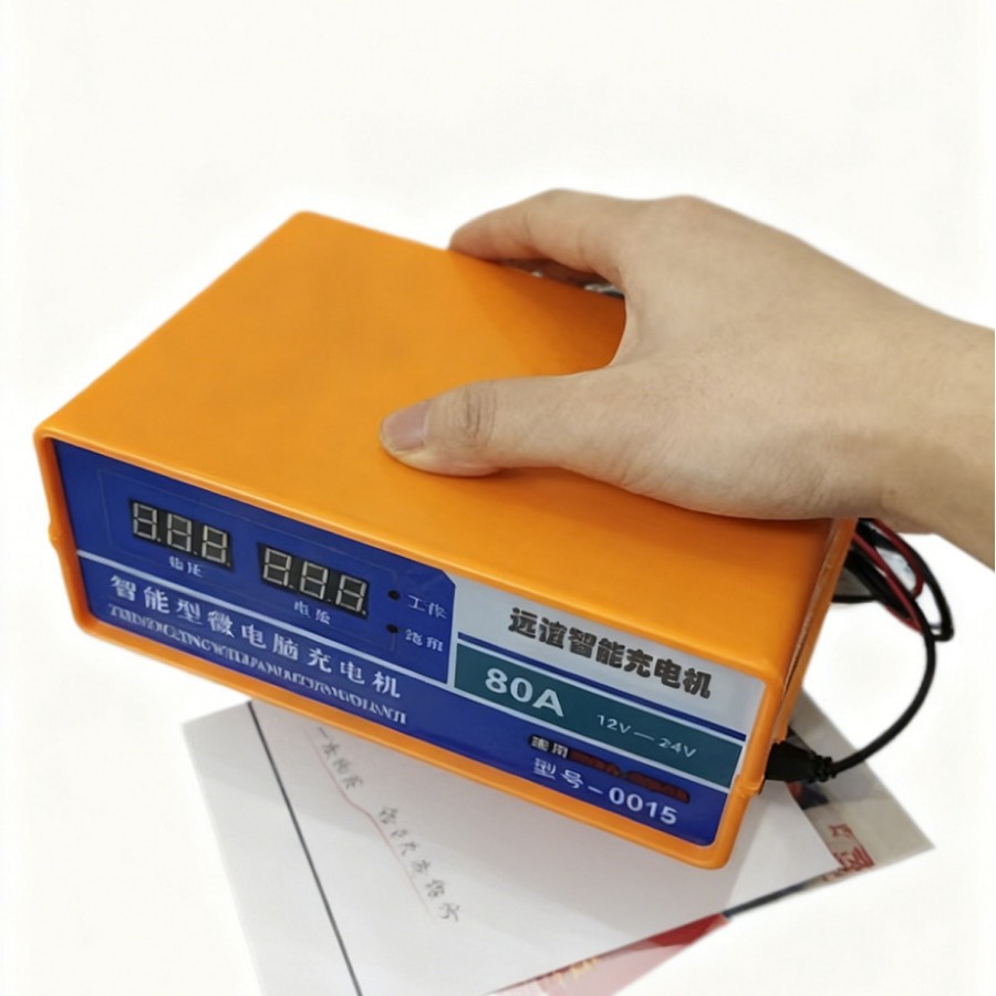 接反保护0V充电脉冲充电机12V24V可调80A型 充45AH--250AH蓄电池