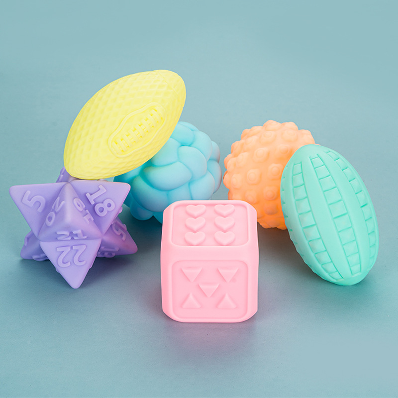 Bola de la mano del bebé juguete multi-textura bola táctil agarre masaje de los niños goma suave bola táctil educativa jugando baño de agua