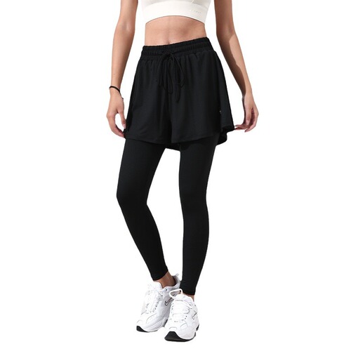 Airun's new fake two-piece quick-drying running yoga pants for women, high-waisted butt-lifting ballet skirts, tight-fitting leggings.