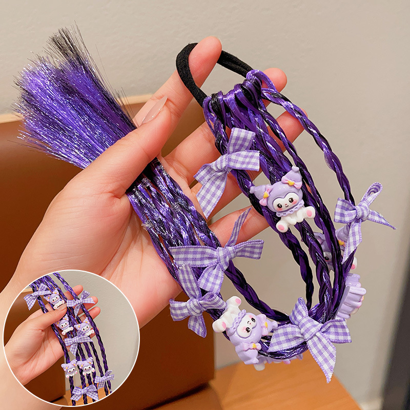 Niña dulce y fresco muñeca trenzada sucia Kullomi niños peluca de dibujos animados trenzada anillo de pelo trenzado artefacto de la correa de goma cuerda de pelo