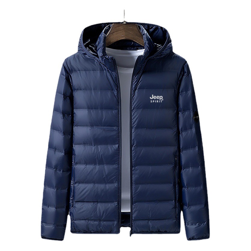JEEP SPIRIT hombres otoño e invierno ligero abajo chaqueta soporte collar plus tamaño más suelta pato blanco abajo chaqueta hombres