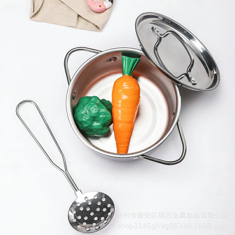 Детские игрушки из нержавеющей стали, чтобы сделать дом на кухне 12 комплектов больших кухонных игрушек