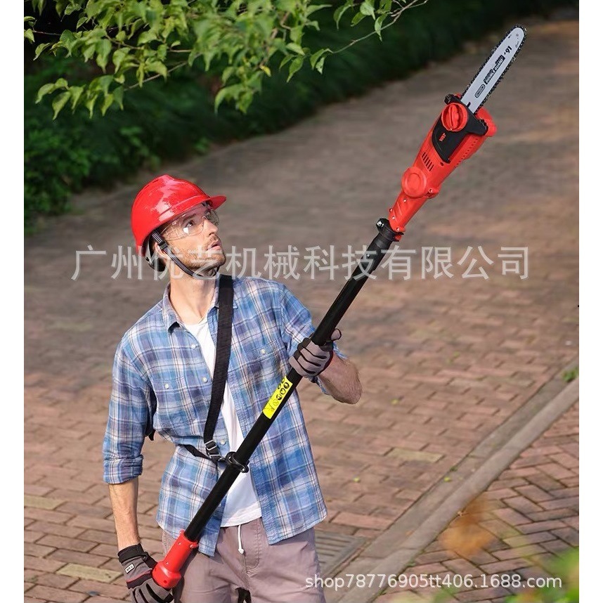 亚特YT4389电动高枝锯子充电式高空剪修剪树枝伸缩加长杆园林果树