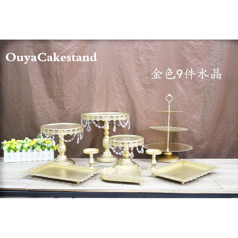 Decoración de mesa de postres de boda de oro, estante de pastel europeo, propósitos de boda, bandeja de pastel de encaje, estante de refrigerio de hierro forjado, 12 juegos image 11