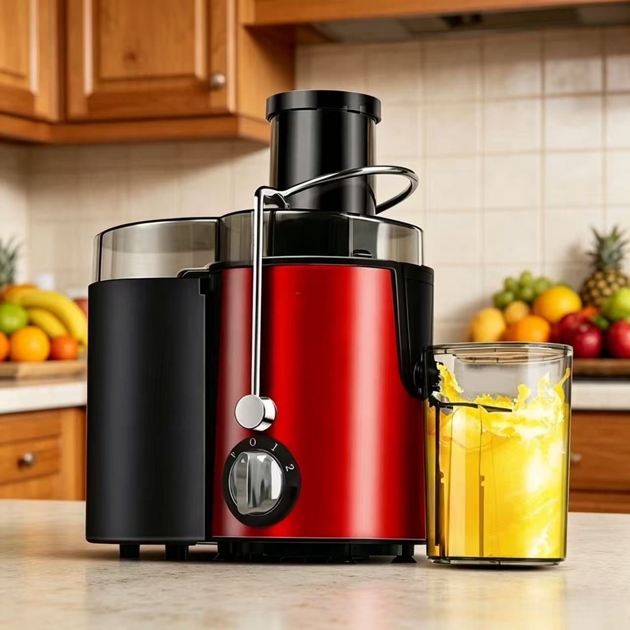 Exprensa de jugo de gran calibre de comercio exterior, separador de jugo doméstico, máquina de frutas frescas, máquina de jugo sin filtro automático image 8