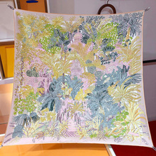 新款真丝方巾重磅斜纹丝巾高货杭州丝绸围巾批发印花百搭时尚围脖