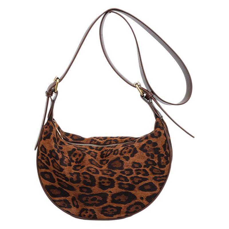 Bolso pequeño con estampado de leopardo retro mujer 2024 otoño e invierno nuevo bolso de bola de masa de un solo hombro moda estilo occidental textura alta bandolera