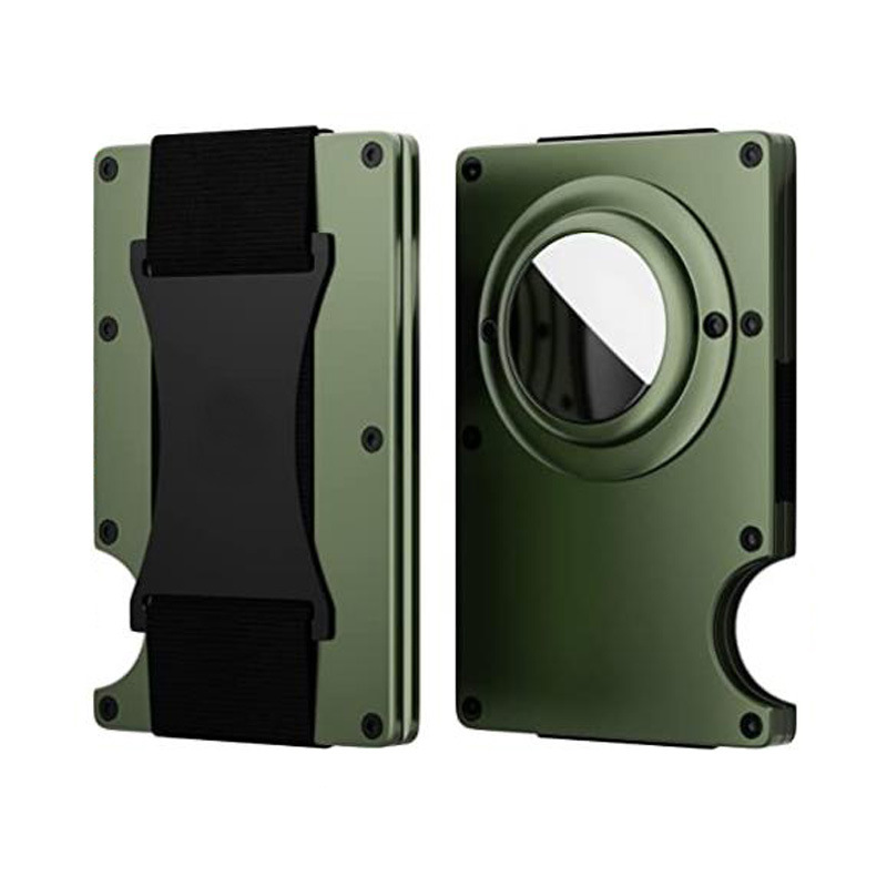 Nuevo rastreador titular de la tarjeta de aire etiqueta de metal cartera RFID de aleación de aluminio de fibra de carbono titular de la tarjeta de crédito manga