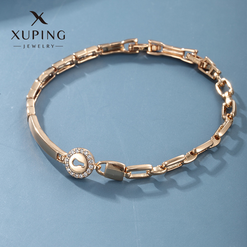 Xuing joyería oro cerradura redonda agujero moda costura pulsera europea y americana moda personalizada diseño pulsera al por mayor