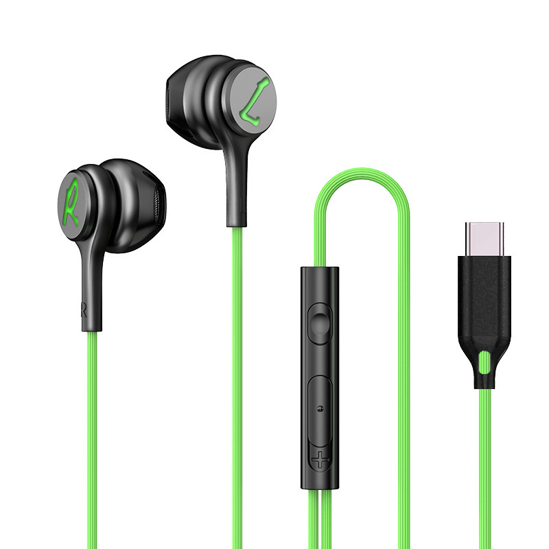 国境を越えた人気の有線ゲーミングヘッドセット、セミインイヤー重低音Type-cデジタル携帯電話ラインコントロールカラオケ|undefined