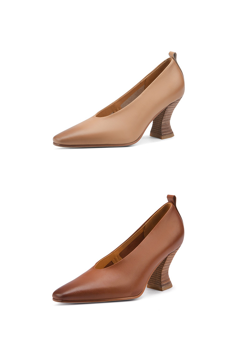 Elegant Apricot Chunky Heels