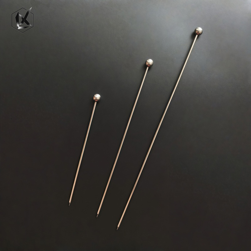 304 Stainless Steel Fruit Needle DIY Cocktail Pick Wine Utensil Decorative Fruit Pick Short and Long Size Salad Cocktail Pick