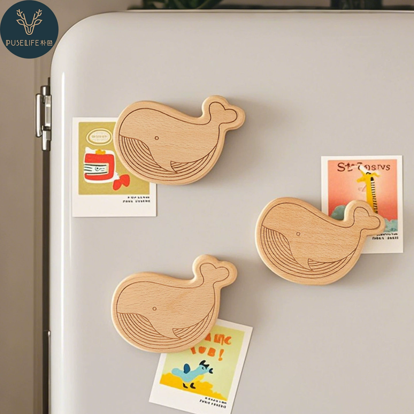 Креативная маленькая мультяшная карта с изображением кита, деревянный магнитный магнит на холодильник, магнит, живописная зона, индивидуальное украшение для дома, подарок