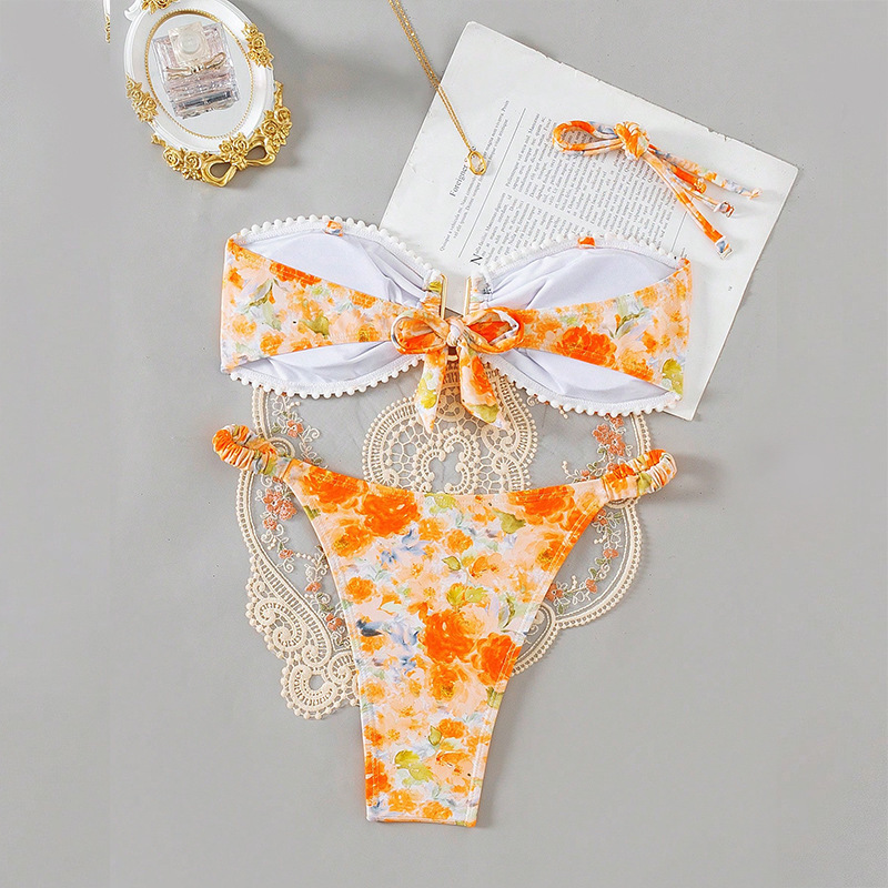 New Printed Three-point Sexy Bikini Swimsuit