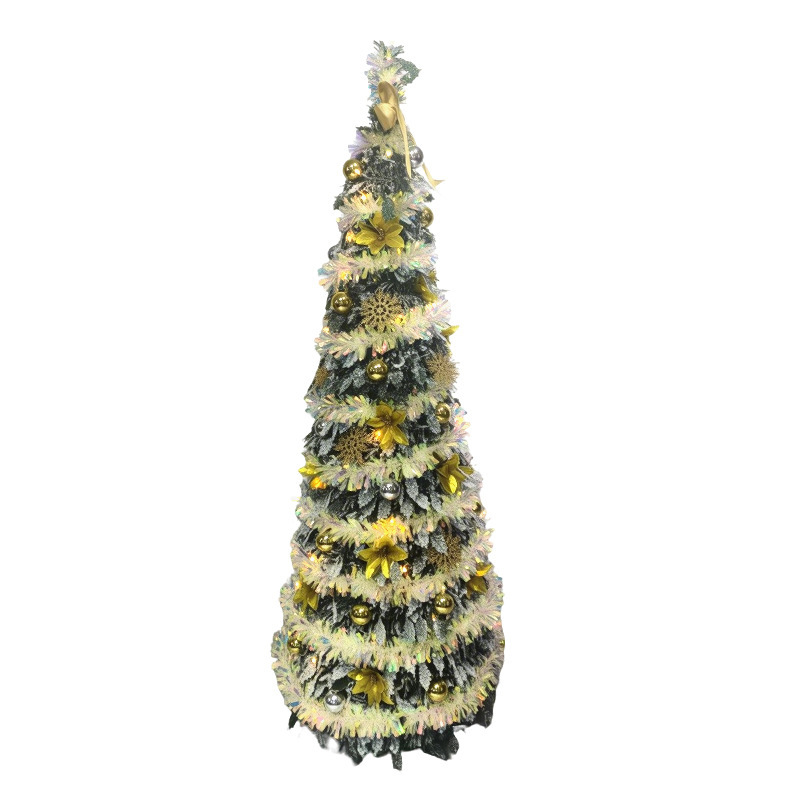 クリスマスツリークロスボーダー人気アマゾン 1.5 メートル折りたたみ発光クリエイティブクリスマスショッピングモール装飾品卸売|undefined