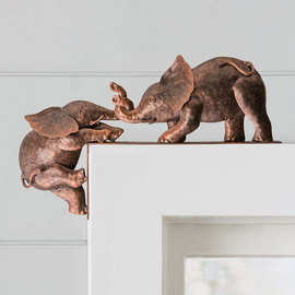 跨境新品北欧大象挂小象树脂工艺品家居装饰章鱼书桌动物摆件批发