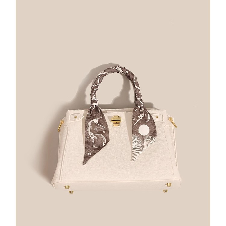 Pastoral Style Women's Bag, Light Luxury Handbag, Niche Birkin Bag, French Style Large Capacity Women's Shoulder Bag, Calfskin Style