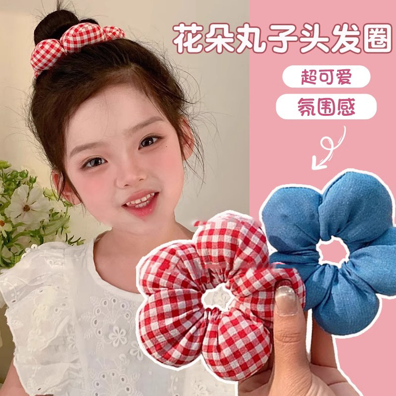 Nueva flor para niños, lazo para el cabello del intestino grueso, lindo estilo de primavera, relleno de cuerda de cabeza de flor grande 2025 nueva cuerda para el cabello de burbujas para mujer