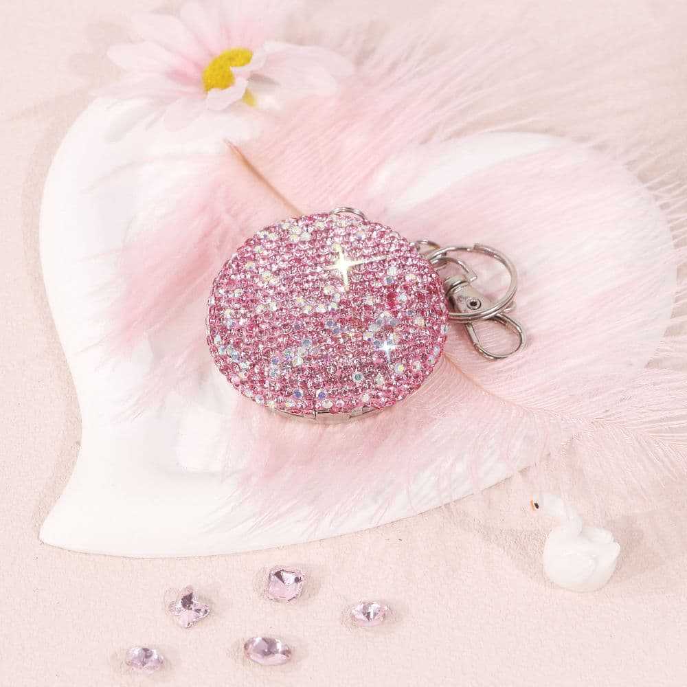 Cross-Border Hot-Selling Rhinestone-Encrusted Ashtray, Exquisite Full-Diamond Anti-Fly Ash Stainless Steel Creative Diamond-Encrusted Car Ashtray with Lid