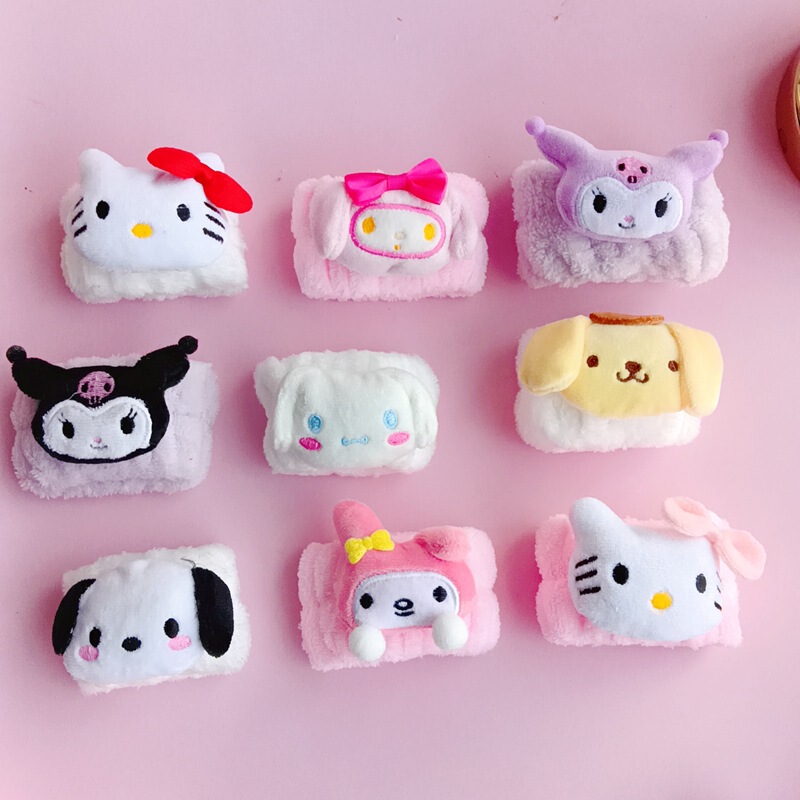 Cute cartoon plush Sanrio wash hand bowl with wholesale Taobao cross-border flannel sweat absorbent wristband
