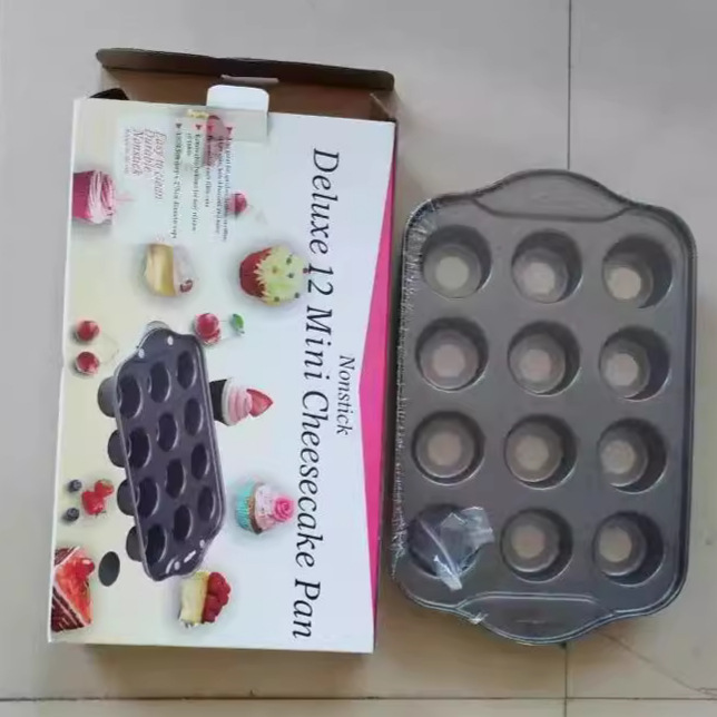 12-agujero redondo Fondo vivo molde de la torta molde para hornear molde de la torta para hornear pan molde de la torta de la Magdalena