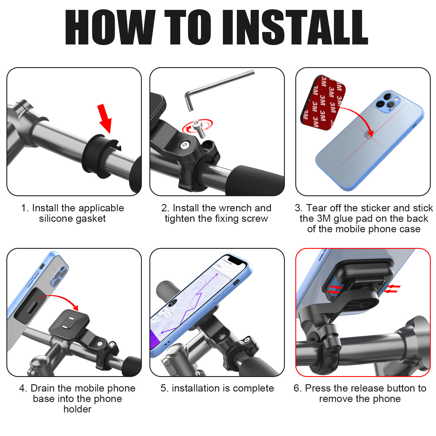 Hebilla de motocicleta transfronteriza recoger y colocar soporte de teléfono móvil bicicleta succión magnética Alineación automática motocicleta liberación rápida soporte innovador