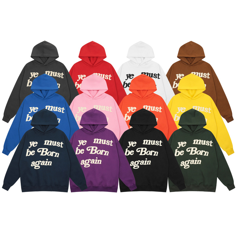2023 Autumn and Winter New Cpfm Reborn Must Be Born Foam Printed Sweatshirt for Men and Women Couples Trendy Brand Hoodies